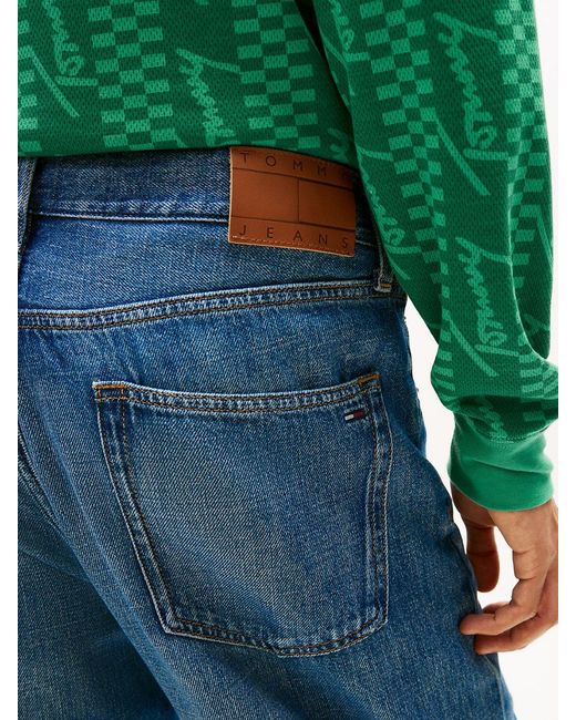 Tommy Hilfiger Green Otis Colour-Blocked Pocket Regular Straight Leg Jeans for men