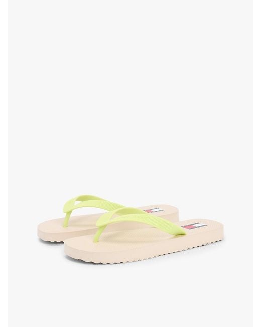Tommy Hilfiger Multicolor Fine Cleat Embossed Logo Flip-Flops