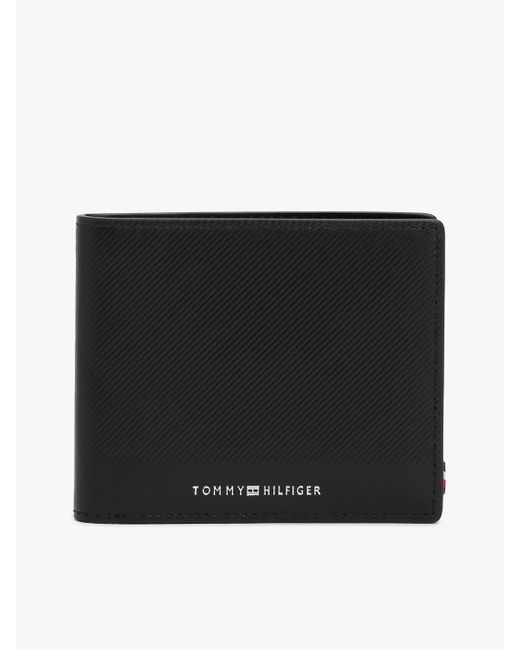 Portefeuille À Deux Volets En Cuir À Logo Tommy Hilfiger pour homme en coloris Black