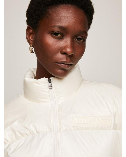 Tommy Hilfiger White Colour-blocked New York Puffer Jacket