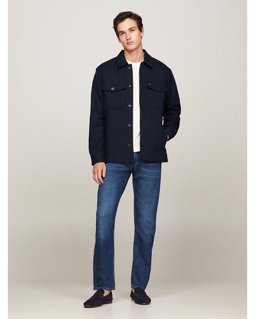 Tommy Hilfiger Blue Twill Relaxed Fit Shacket for men
