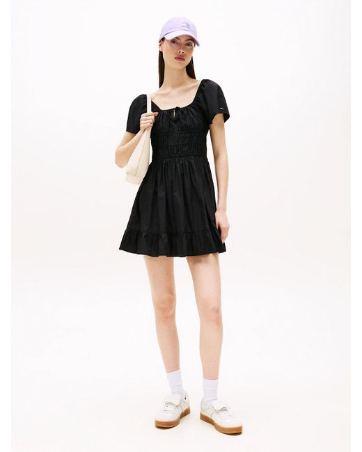 Tommy Hilfiger Black Slim Fit And Flare Mini Dress