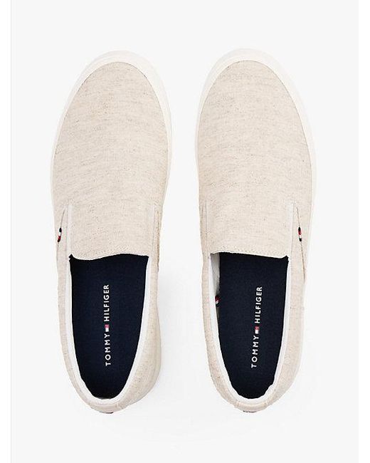 Tommy Hilfiger Chambray-Slipper-Sneaker Aus Leinen-Canvas in Natural für Herren