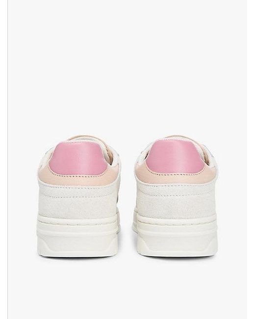 Tommy Hilfiger White Cupsole-Sneaker Aus Leder Mit Strukturmix