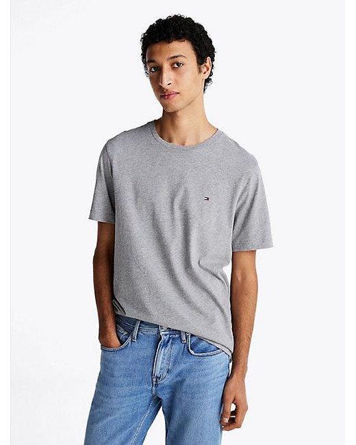 Tommy Hilfiger Gemêleerd T-shirt Met Ronde Hals in het Gray voor heren