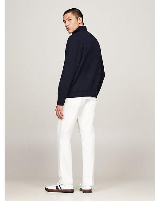 Tommy Hilfiger Fleece Sweatshirt Met 1/4-rits in het Blue voor heren