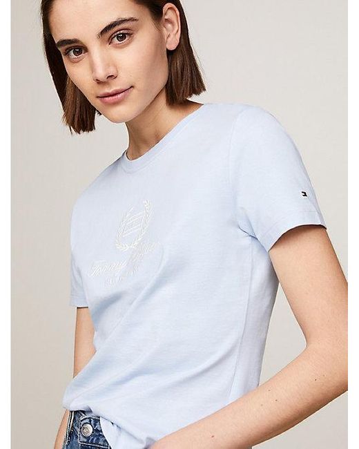 Tommy Hilfiger Slim Fit T-Shirt mit Logo in Weiß | Lyst DE