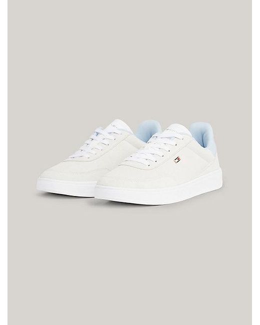 Tommy Hilfiger Heritage Suède Sneaker Met Colour-blocking in het White