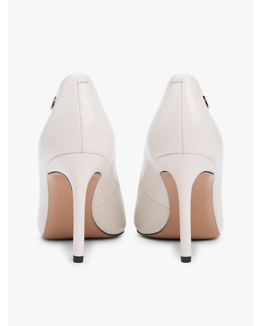 Tommy Hilfiger White Leather Pointed Toe Stiletto Heels