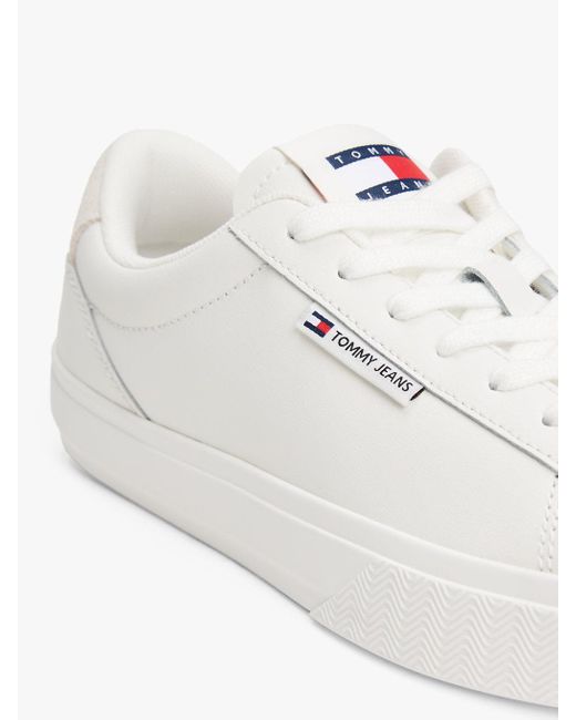 Baskets En Cuir À Quartiers Contrastés Tommy Hilfiger en coloris White
