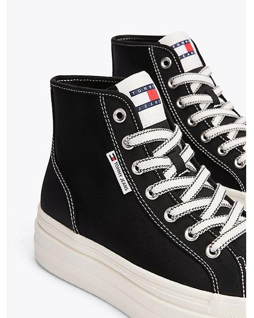 Tommy Hilfiger Black High-Top Plateau-Sneaker