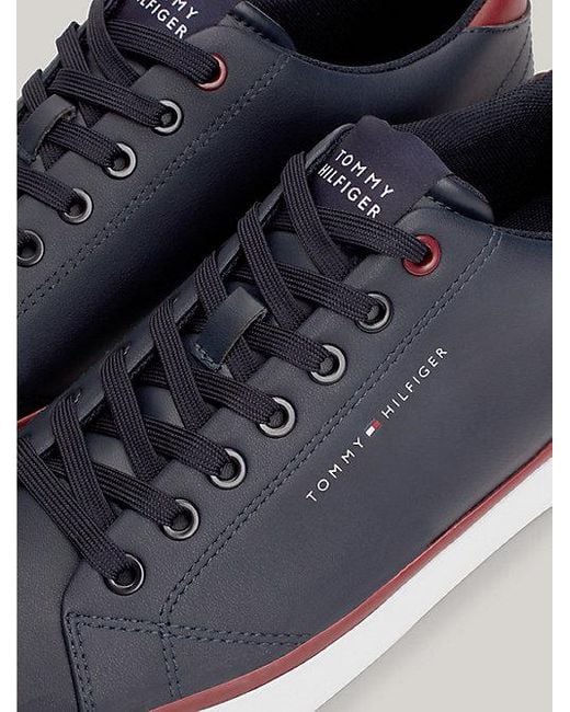 Tommy Hilfiger Essential Sneaker Met Getextureerde Stiksels in het Blue voor heren