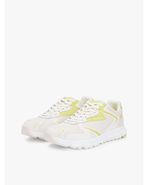 Tommy Hilfiger White Logo Mixed Texture Cleat Trainers for men