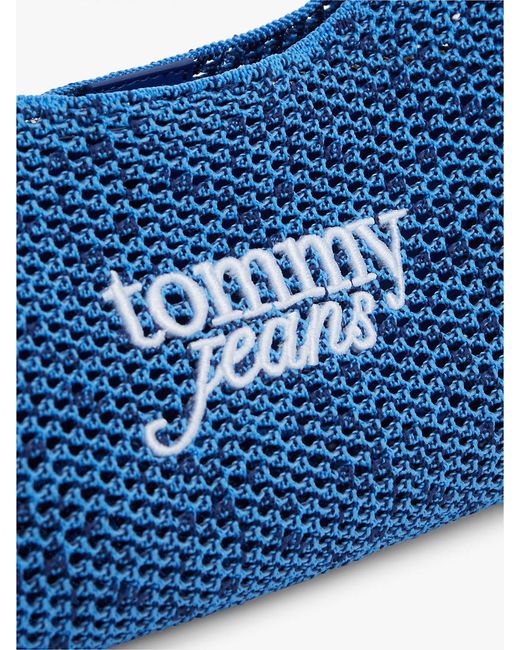 Tommy Hilfiger Blue Woven Crossbody Shoulder Bag