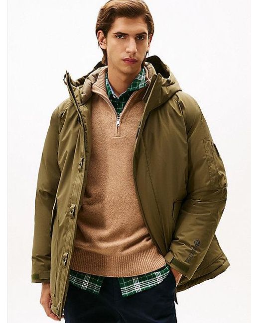 Tommy Hilfiger Waterafstotende Winddichte Parka Met Dons in het Natural voor heren