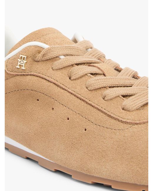 Tommy Hilfiger Natural Th Monogram Suede Low Profile Trainers