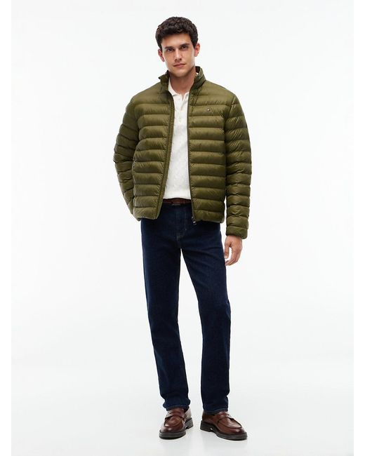 Tommy Hilfiger Green Flag Embroidery Packable Quilted Jacket for men