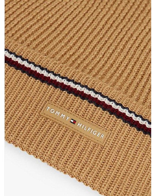 Gorro De Punto Con Cinta Distintiva Tommy Hilfiger de hombre de color Natural