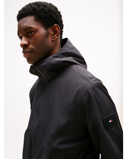 Giacca Con Cappuccio E Patch Logo di Tommy Hilfiger in Black da Uomo