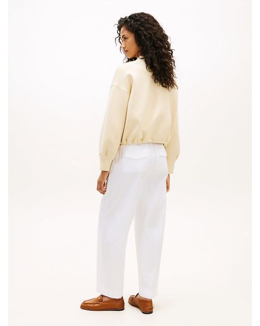 Tommy Hilfiger Natural Tone Button Interlock Knit Relaxed Cardigan