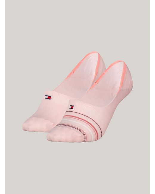 Tommy Hilfiger Pink 2-pack Ribbed Metallic Footie Socks