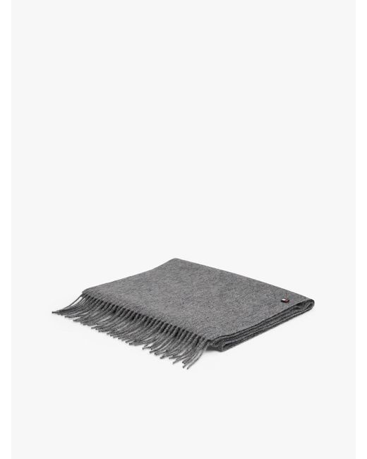 Écharpe Hilfiger Flag En Cachemire À Franges Tommy Hilfiger pour homme en coloris Gray