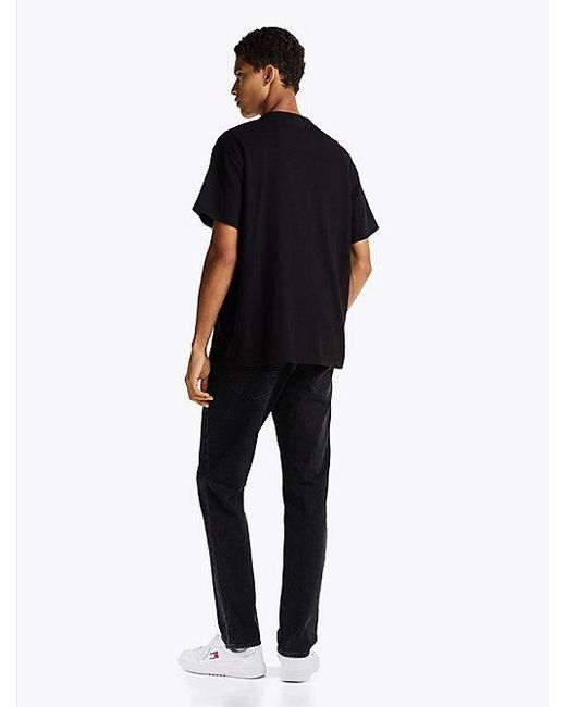 Tommy Hilfiger Relaxed Fit T-Shirt Met Geborduurd Logo in het Black voor heren