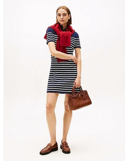 Vestido Sudadera Con Cuello Perkins Tommy Hilfiger de color White