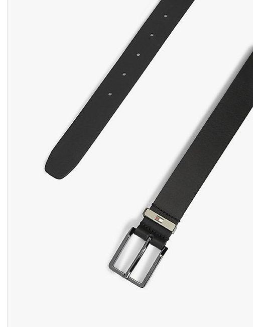 Tommy Hilfiger Ledergürtel OLIVER 3.0 cm breit mit tiefgeprägtem Logo in Black für Herren
