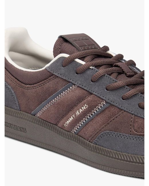 Tommy Hilfiger Brown The Greenwich Suede Logo Trainers for men
