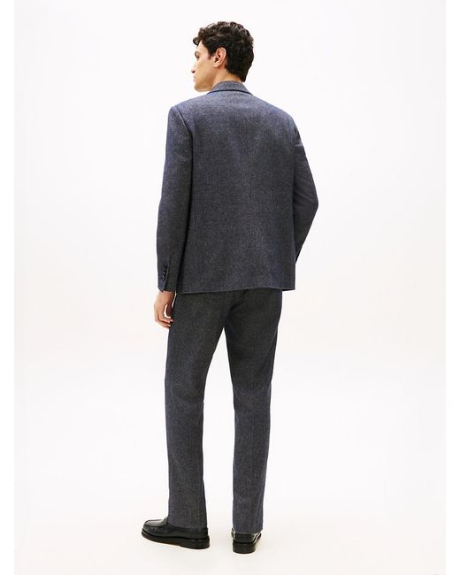 Tommy Hilfiger Blue Wool Blend Twill Regular Fit Blazer for men