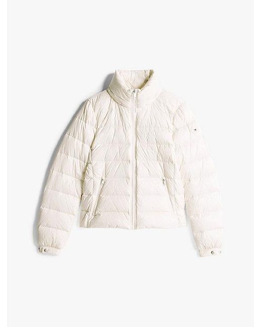 Tommy Hilfiger Glanzend Pufferjack Met Donsvulling in het White