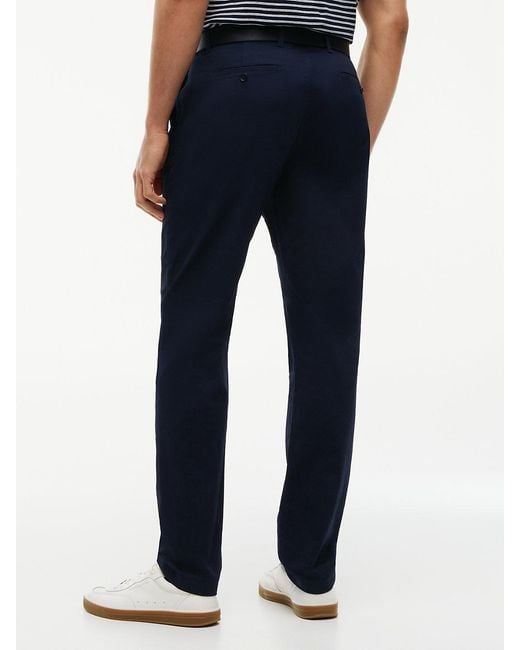 Tommy Hilfiger Blue Harlem Tapered Leg Twill Chinos for men