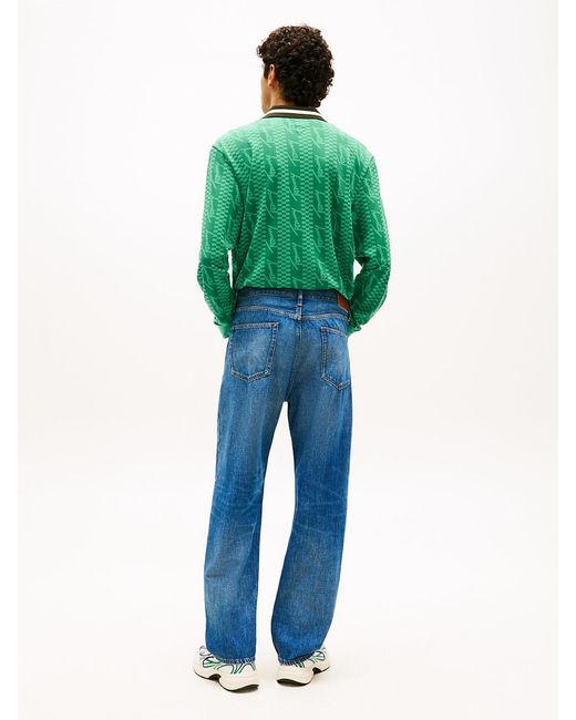 Tommy Hilfiger Green Otis Colour-Blocked Pocket Regular Straight Leg Jeans for men