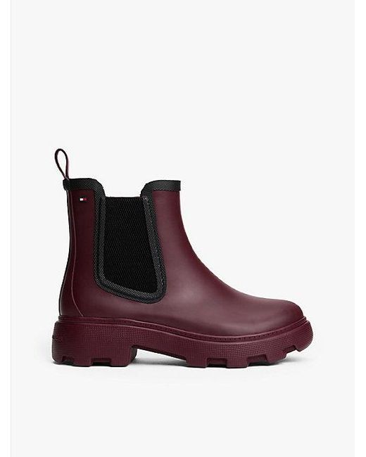 Tommy Hilfiger Purple Knöchelhoher Regenstiefel Mit Warmem Futter