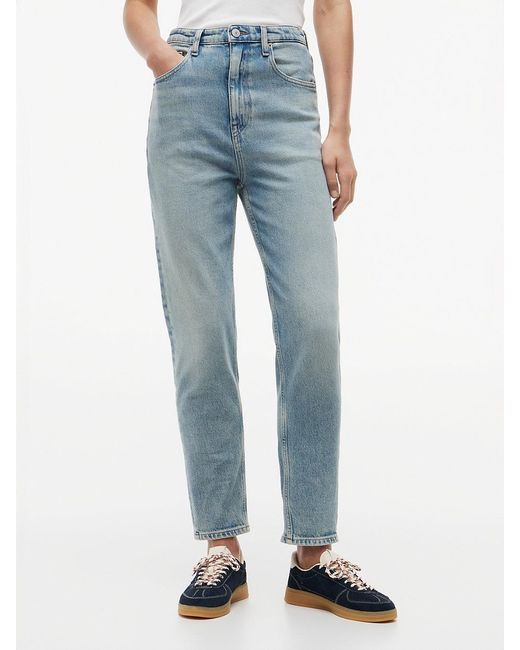 Tommy Hilfiger Blue Ultra High Rise Tapered Mom Jeans