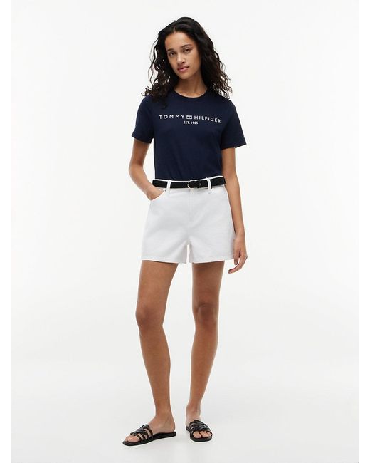 Tommy Hilfiger Blue Logo Crew Neck T-shirt