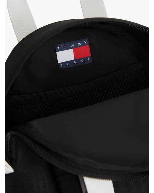 Tommy Hilfiger Black Essential Repeat Logo Dome Backpack