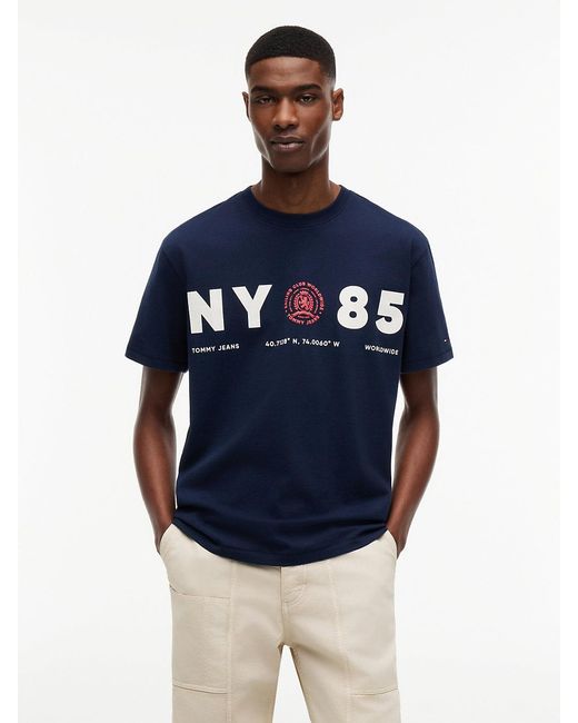 Tommy Hilfiger Blue Back Logo Relaxed Jersey T-Shirt for men