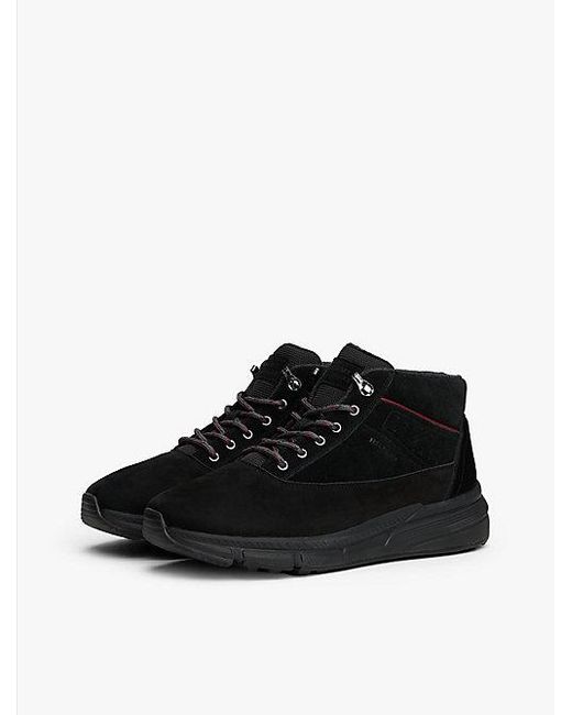Tommy Hilfiger Leren Hybride Boots in het Black voor heren
