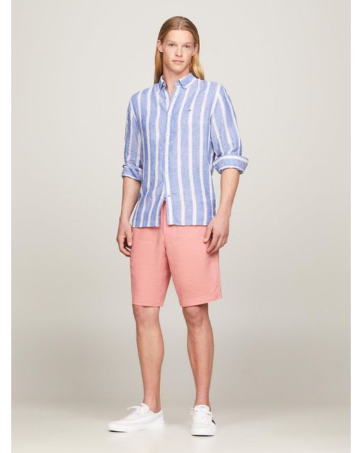 Tommy Hilfiger Pink Harlem Drawstring Skinny Fit Chino Shorts for men