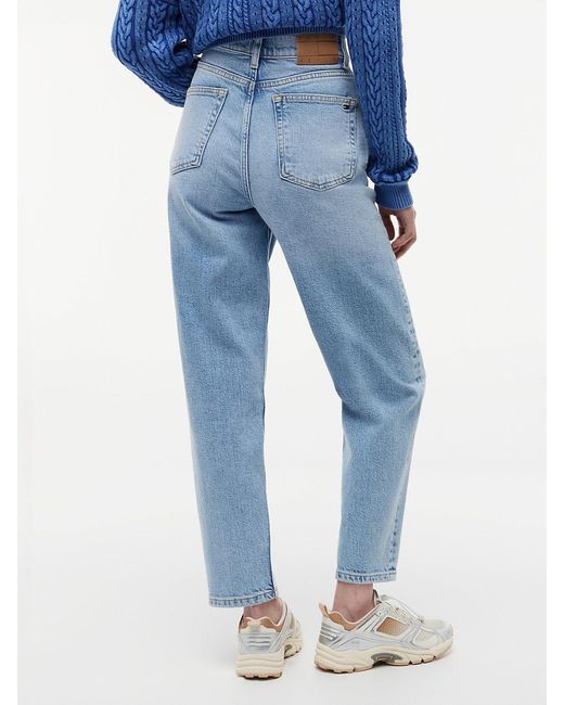 Tommy Hilfiger Blue Ultra High Rise Tapered Leg Mom Jeans