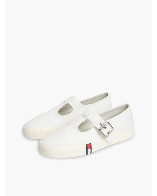 Tommy Hilfiger White Archive Mary Jane Buckle Trainers