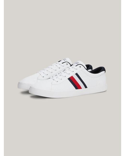 Tommy Hilfiger White Essential Iconic Signature Tape Trainers for men
