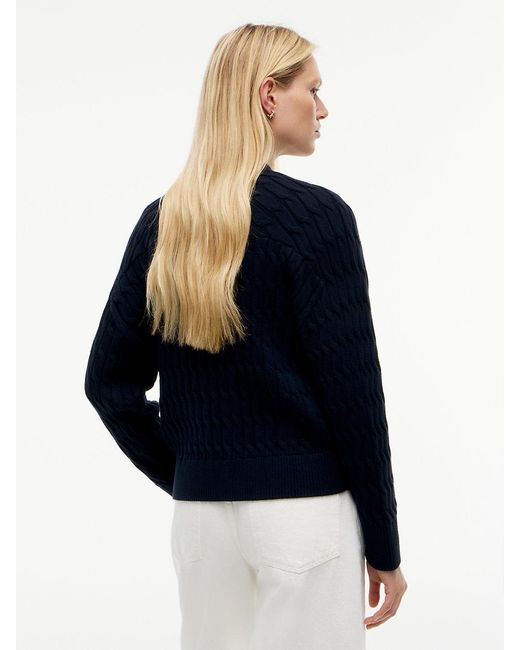 Tommy Hilfiger Blue Cable Knit Oversized V-Neck Cardigan
