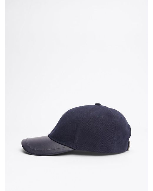 Tommy Hilfiger Blue Hilfiger Flag Smooth Peak Baseball Cap for men