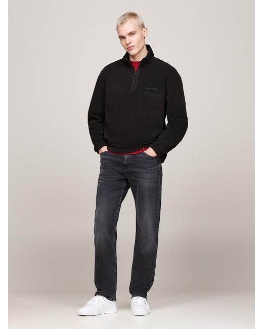 Tommy Hilfiger Black Quarter-zip Relaxed Fleece for men