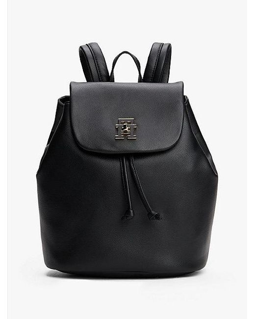 Tommy Hilfiger Black Modern Rucksack Mit Turnlock Und Th-Monogramm