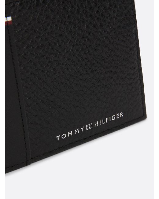 Tommy Hilfiger Black Small Leather Bifold Credit Card Wallet for men