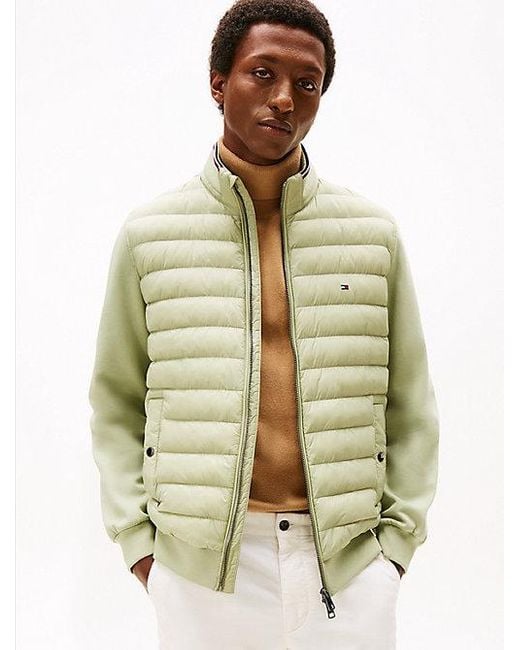 Tommy Hilfiger Quilted Sweatshirt Met Rits En Textuurmix in het Green voor heren